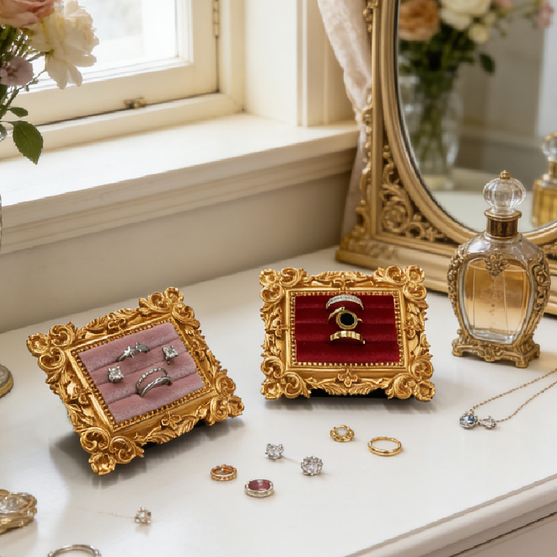 Letter Tray Desk - Vintage Picture Frame Ring Display Stand