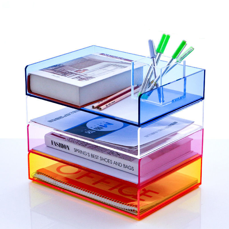 Letter Tray Desk - Acrylic File Paper Organizer Letter Tray