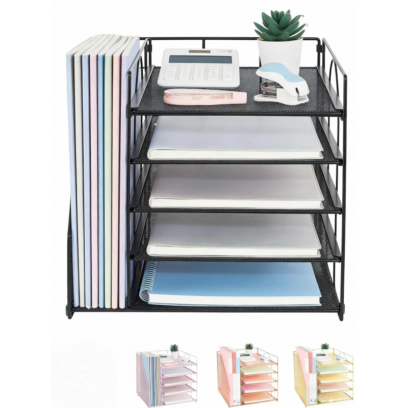 Letter Tray Desk - 5-Tier Multi-Layer File Rack Office Desktop