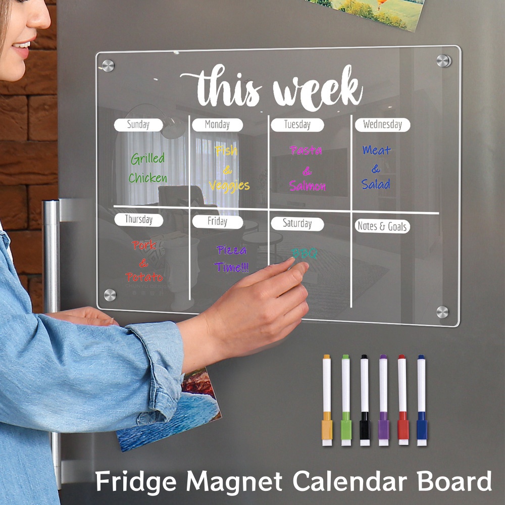 Letter Tray Desk - Fridge Magnet Calendar Board Weekly Planner