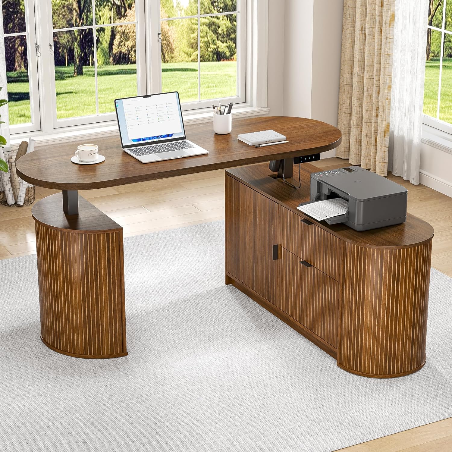 Standing Desk Electric - Mid Century Modern Electric L Shaped