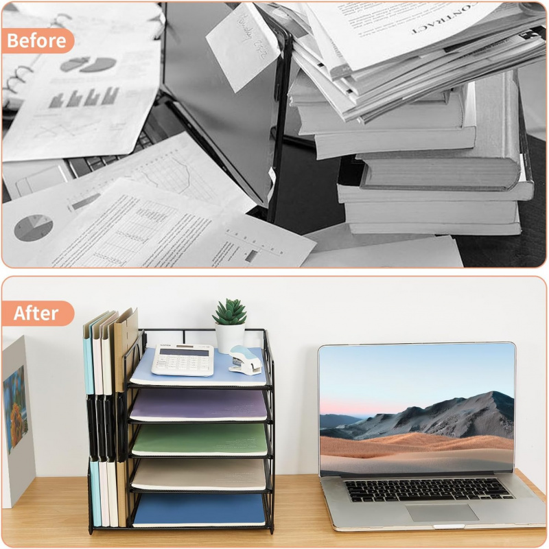 5-Tier Multi-Layer File Rack O - Letter Tray Desk ulasan dan harga