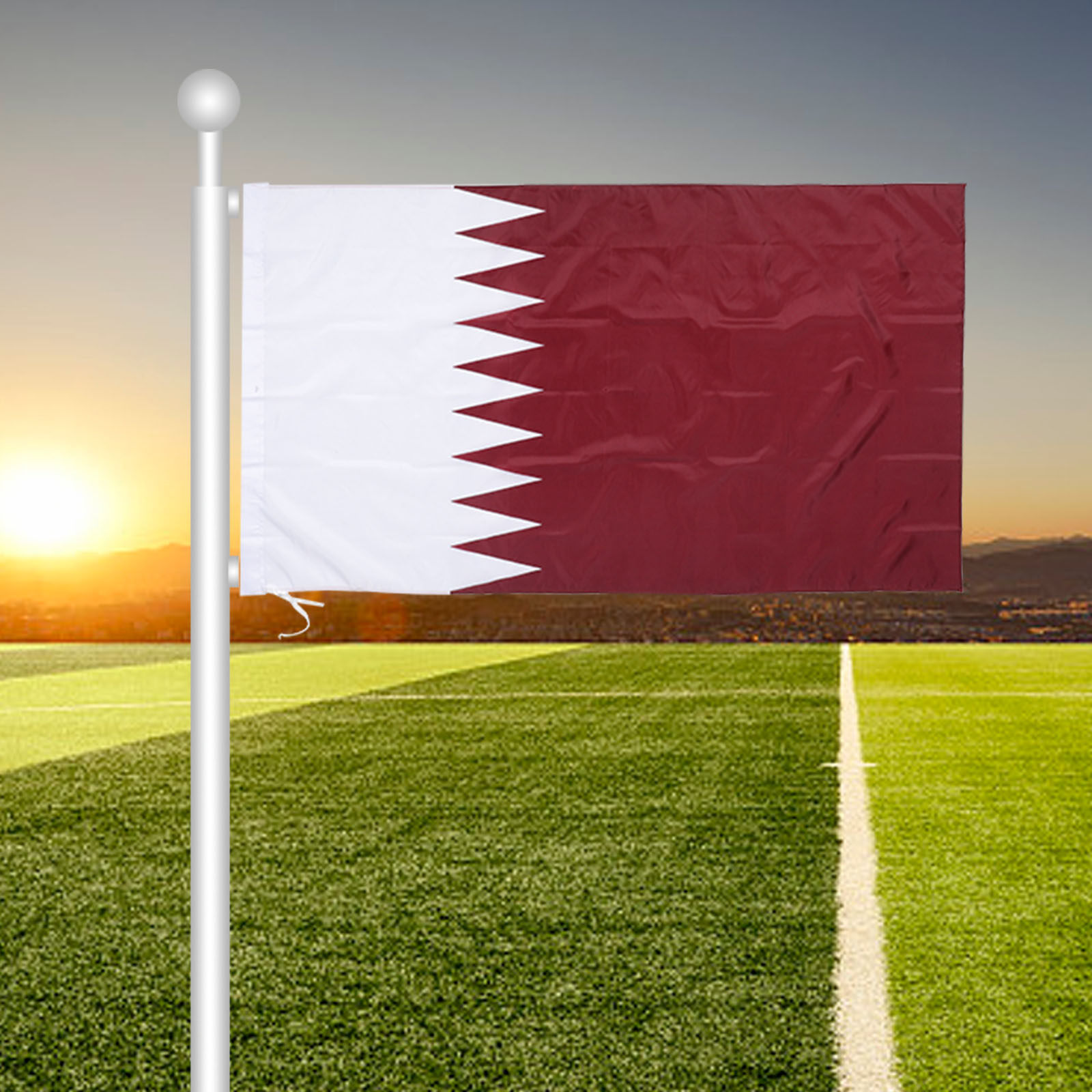 Qatar Hanging Nation Flag Poly - Home Office Qatar ulasan dan harga
