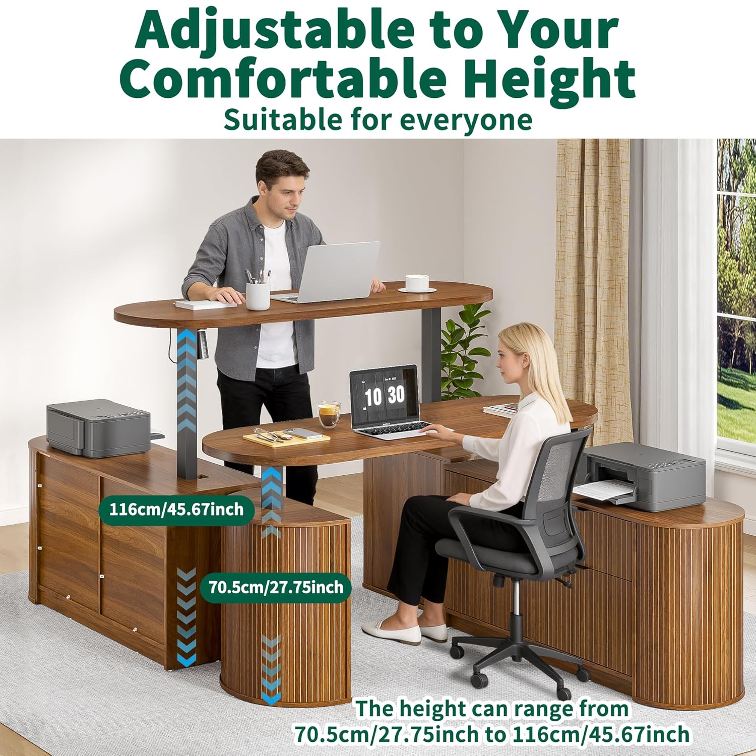 Mid Century Modern Electric L  - Standing Desk Electric ulasan dan harga