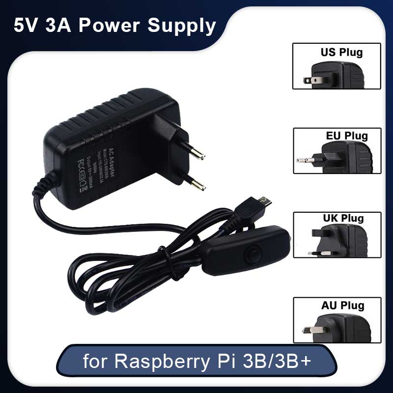 5V 3A Raspberry Pi 3 Model B+  - Home Office Uk ulasan dan harga