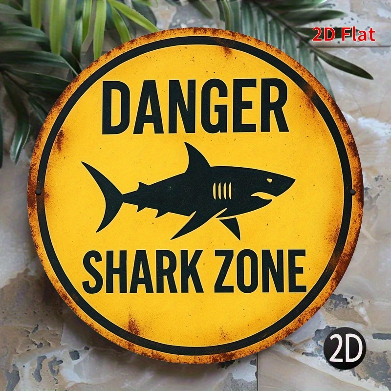 2D Metal Sign Shark Danger Zon - Home Office Ideas ulasan dan harga