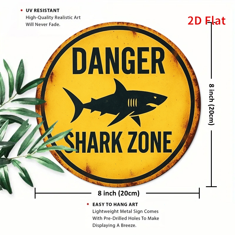 2D Metal Sign Shark Danger Zon - Home Office Ideas ulasan dan harga