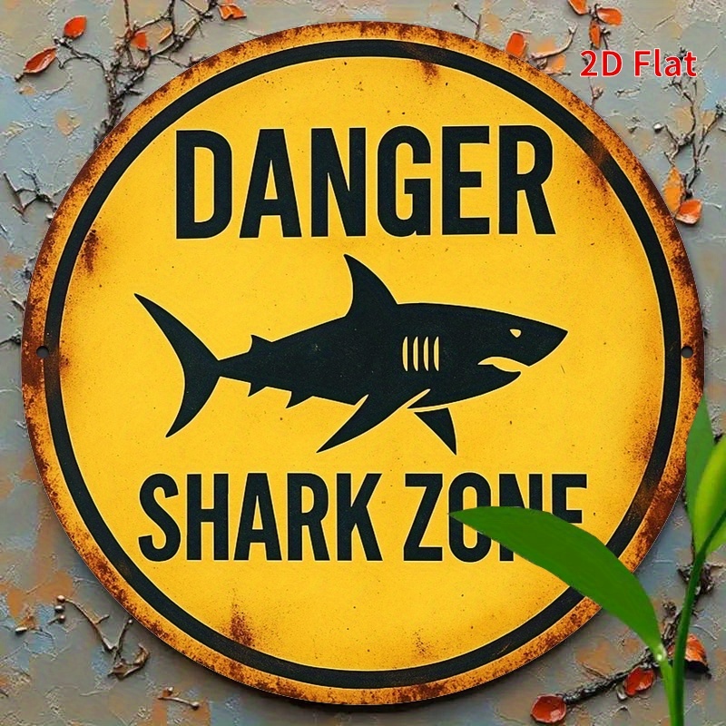 2D Metal Sign Shark Danger Zon - Home Office Ideas ulasan dan harga