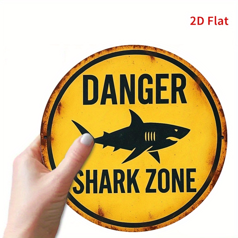 2D Metal Sign Shark Danger Zon - Home Office Ideas ulasan dan harga