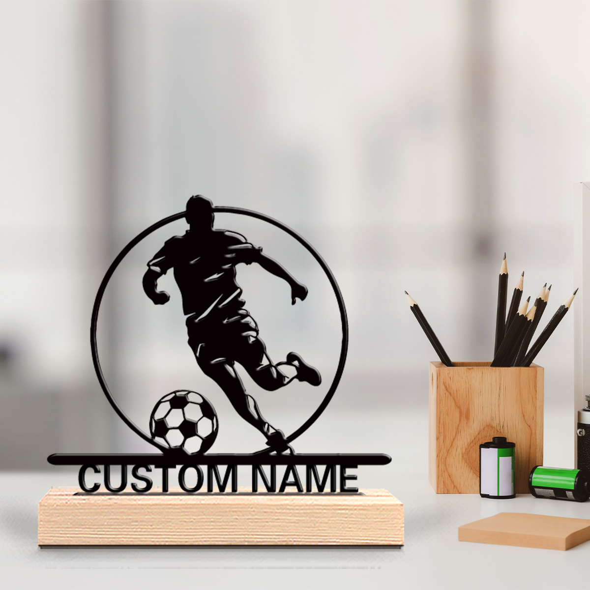 Custom Soccer Player Metal Sta - Home Office Ideas ulasan dan harga