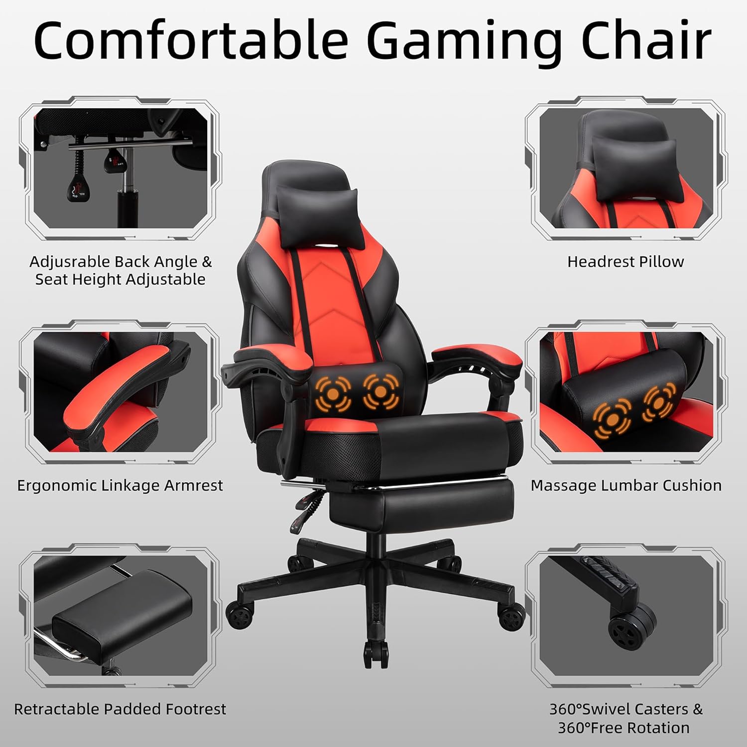 Gaming Chair with Footrest, Ma - Home Office Design ulasan dan harga