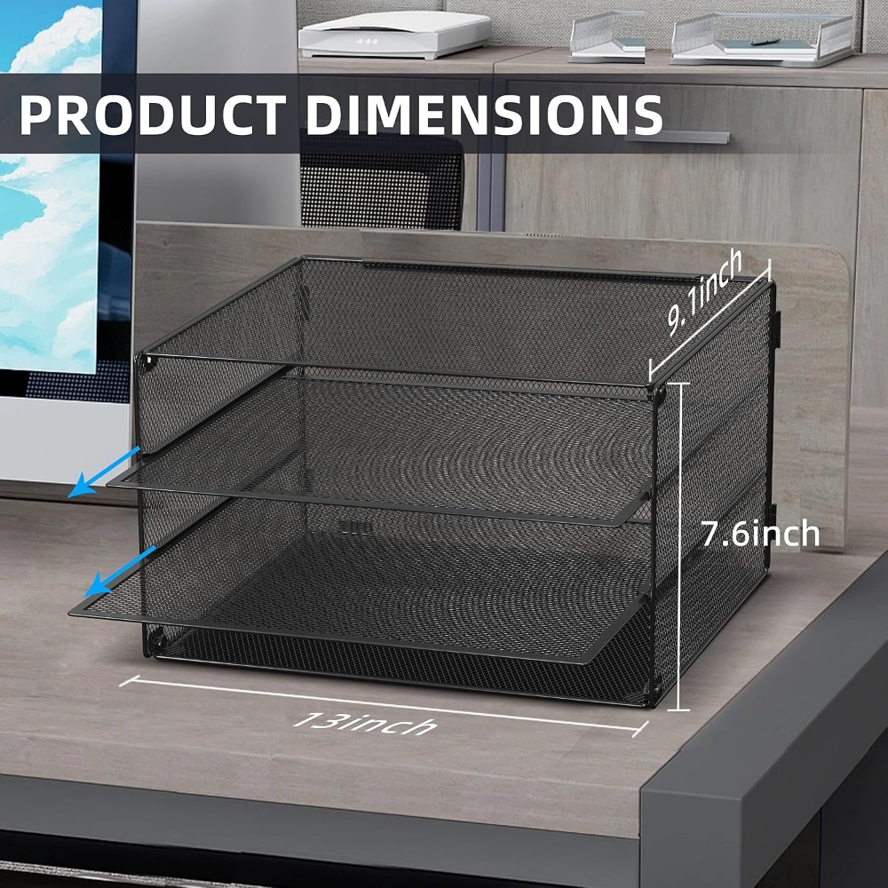 3-Tier Mesh Letter Tray for De - Letter Tray Desk ulasan dan harga