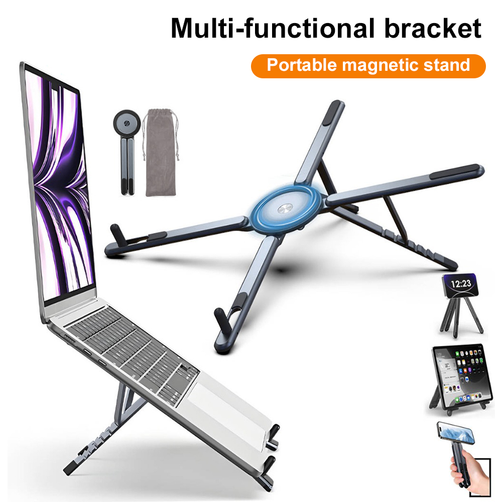Portable Magnetic Phone Holder - Laptop Stand Foldable ulasan dan harga