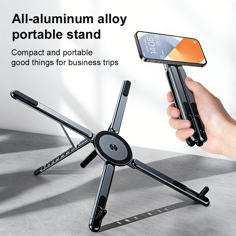 Portable Magnetic Phone Holder - Laptop Stand Foldable ulasan dan harga